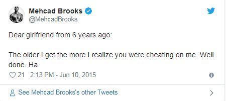 Mehcad Brooks's girlfriend cheats on him