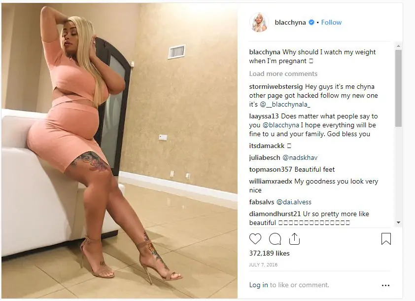 Former Girlfriend Blac Chyna's Instagram during her pregnancy