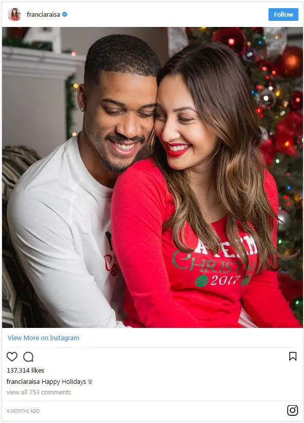 Francia Raisa with Ex-boyfriend Chris AdkinsÃƒâ€šÃ‚Â on Christmas