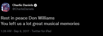 Don Williams Tribute on Twitter