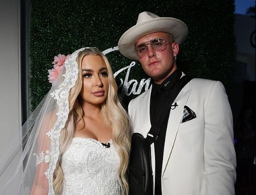 Jake Paul with his wife