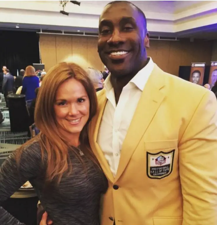 Shannon Sharpe alongside his fiance Katy Kellner. 