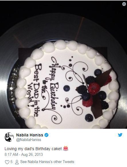 Nabila Haniss tweeted her father's birthday cake