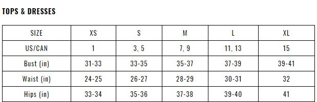 Fashion Nova Size Chart Conversion