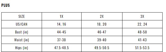 fashion nova jean size chart