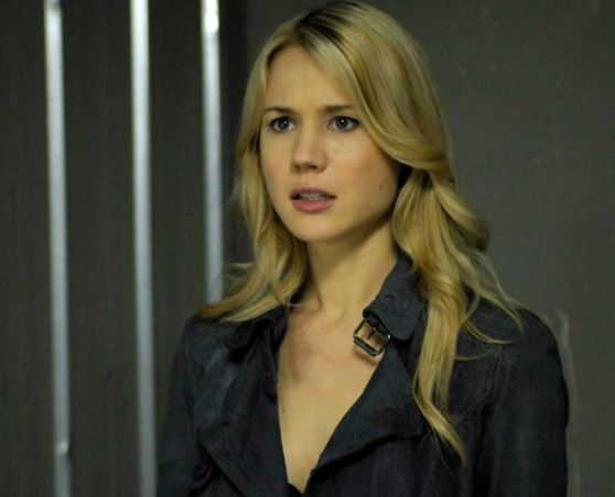 Kristen Hager in a movie set