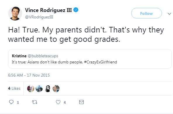 Vincent Rodriguez III hints at his ethnicity and name-drops his parents