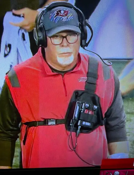 Bruce Arians With His Belt Around His Chest