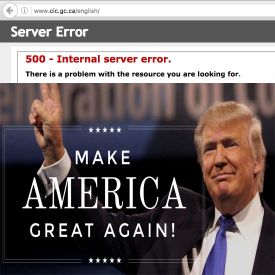 Canada Immigration Site Crashed after Election Results Elect Donald Trump as President!