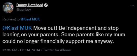Danny Boy Hatchard's Tweet About Parents