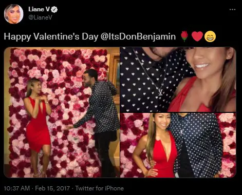 Don Benjamin's Girlfriend's Tweet on Valentines Day