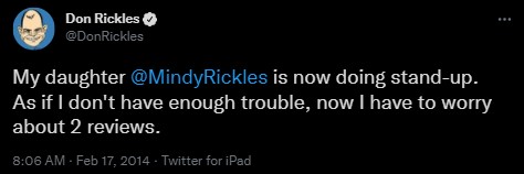 Don Rickles Tweet on His Daughter