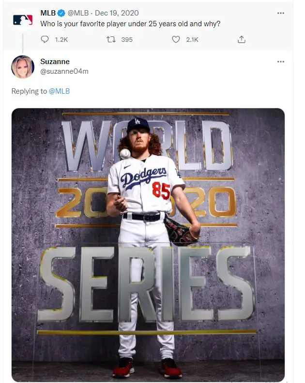 Dustin May's Mother Reply To MLB Tweet