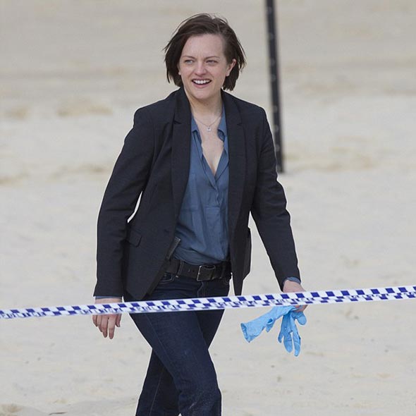 Actress Elisabeth Moss in Crime Scene of Bondi Beach