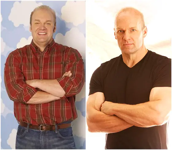 Caption: Eric Allan Kramer's before( L) and after( R) weight loss pict...