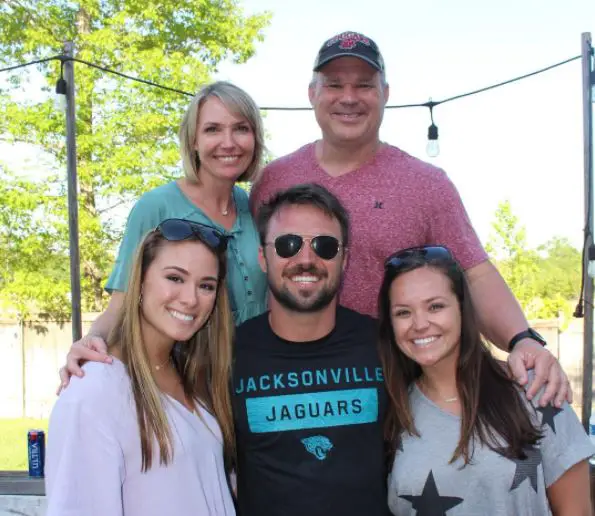 Gardner Minshew with his parents and sisters