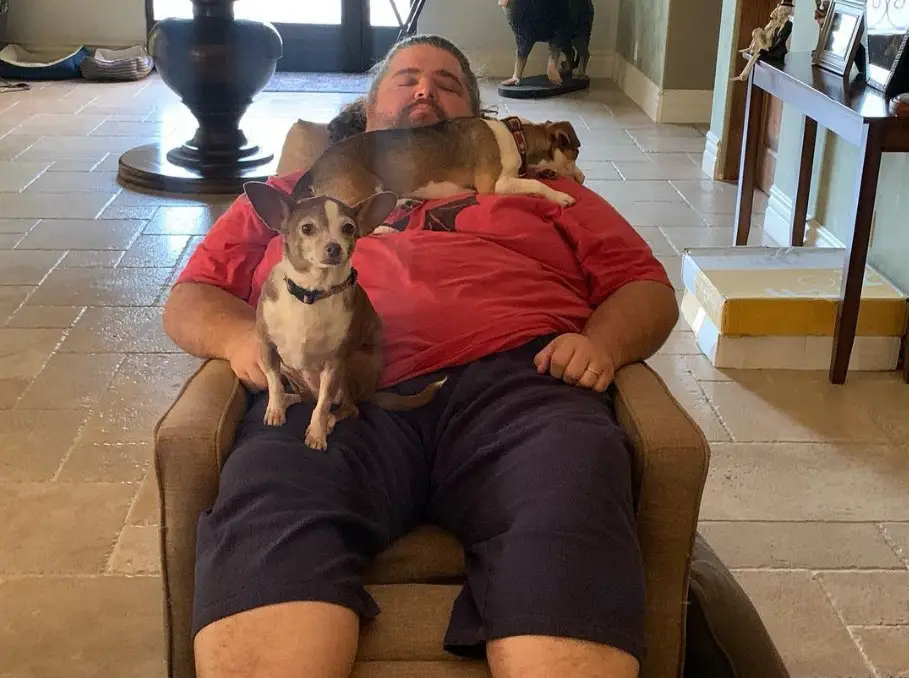 Jorge Garcia With His Dogs