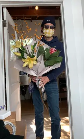Jacob Soboroff Brings His Wife Flowers