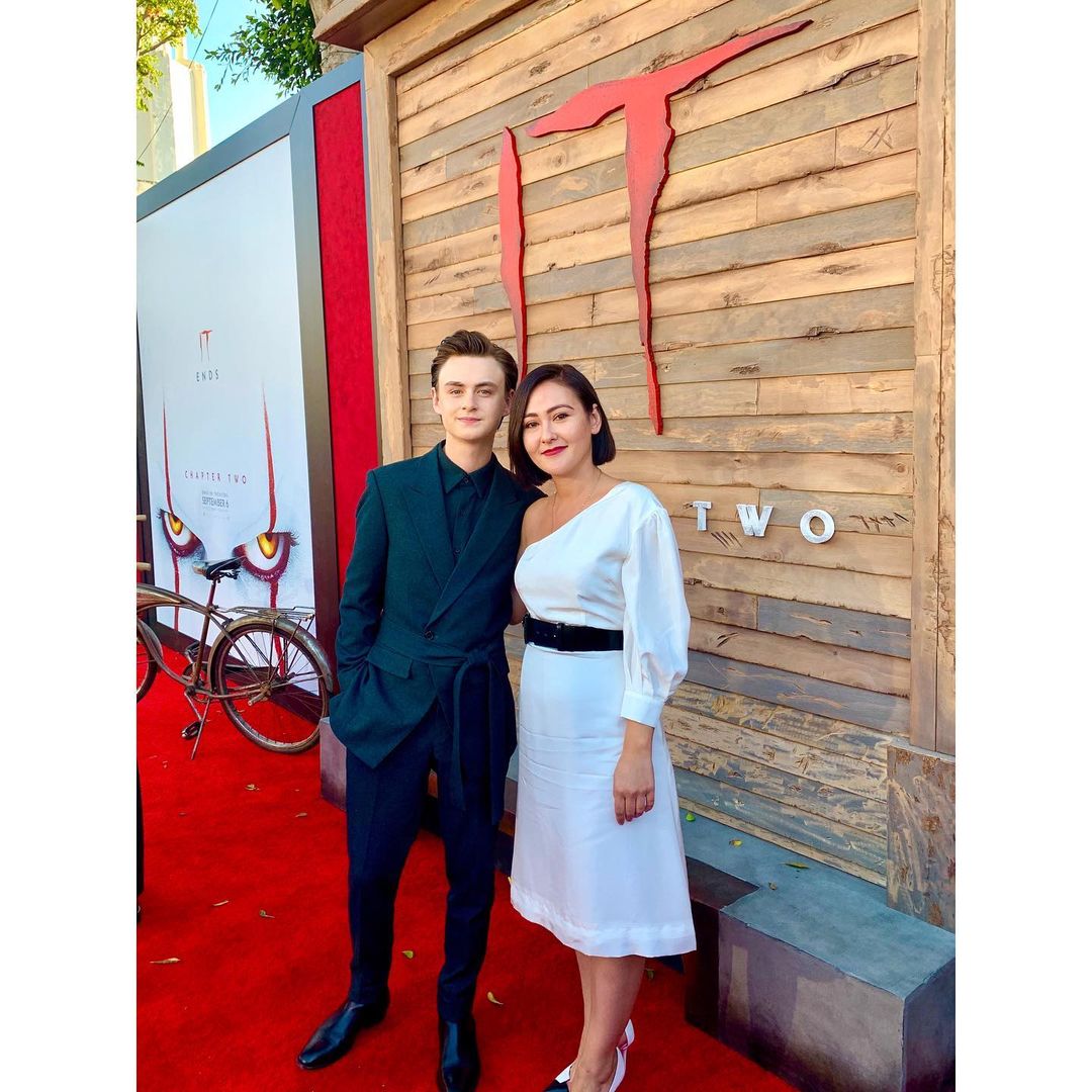 Jaeden Martell With His Mother