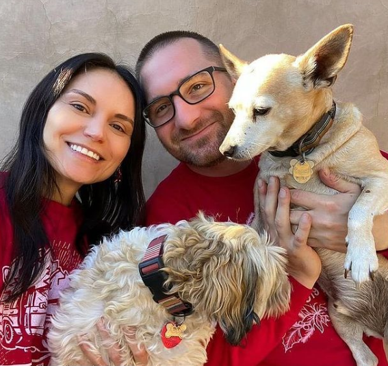 John Iadarola, His Wife And His Two Dogs