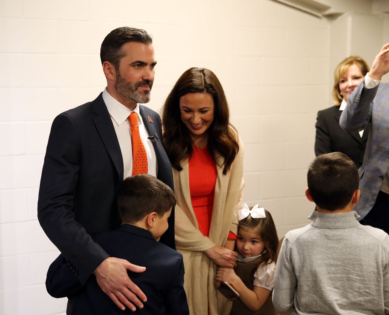 Kevin Stefanski with his family atÂ FirstEnergy Stadium