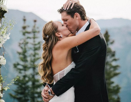 Luke Walton Kissing his Wife on the Wedding Day