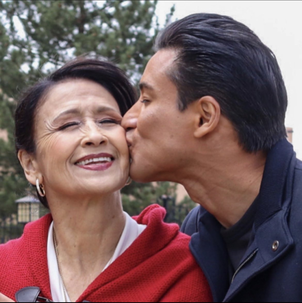 Mario Lopez with His Mother
