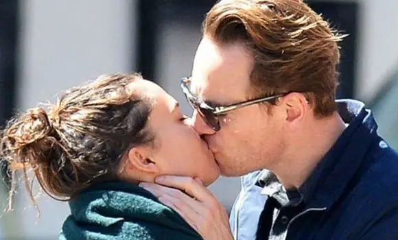 Michael Fassbender with his wife