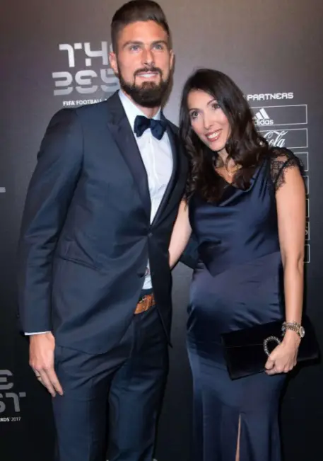 Olivier Giroud With his wife