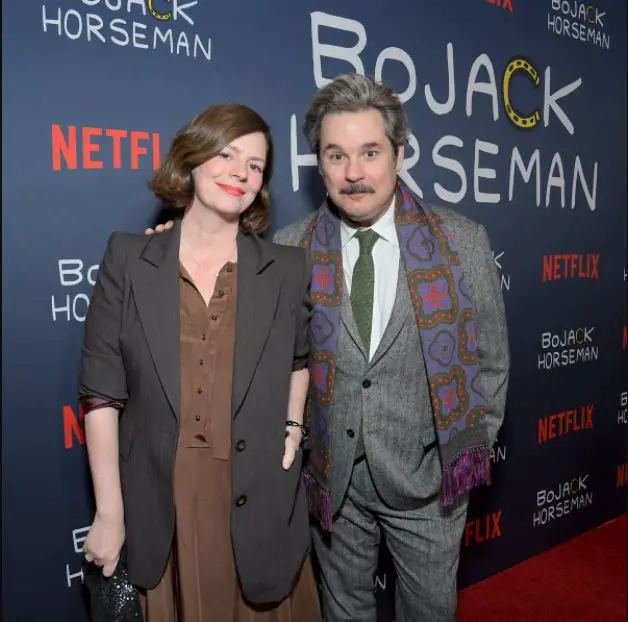 Paul F. Tompkins alongside his wife