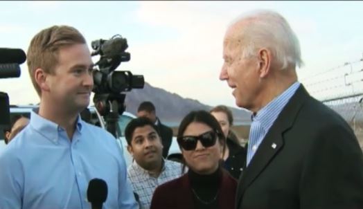 Peter Doocy interviewing Joe Biden