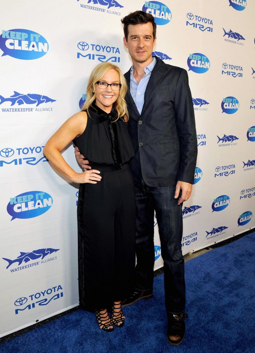 Rachael Harris and Christian Hebel at an event