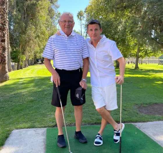 Rob Dyrdek with his father playing golf