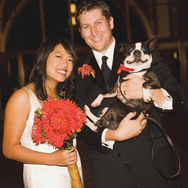 Scott Aukerman With His Wife & Late Dog
