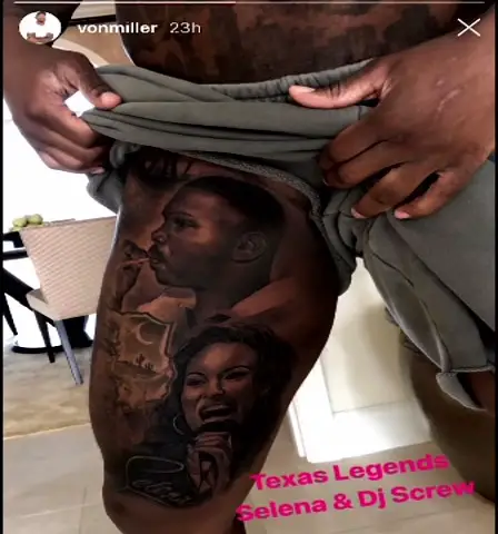 Von Miller's Tattoo of DJ Screw and Selena 