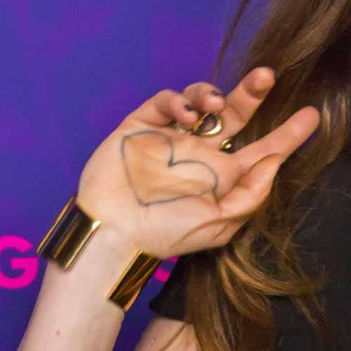 Zosia Mamet Heart Tattoo on Her Palm