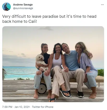 Andrew Savage Posting About His Family