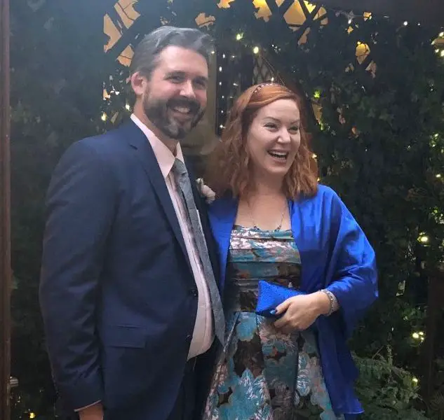 Amy Allan with husband Rob Traegler on their wedding day on the 31st of October 2018
