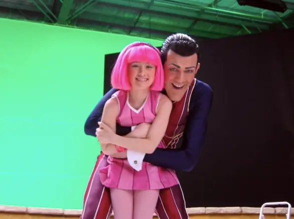 Julianna Rose Mauriello poses with late co-star Stefan Karl Stefansson duri...