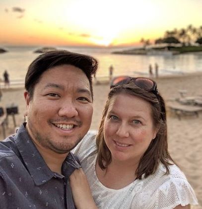Roy Choi takes a selfie with wife,Â Michelle Rae, on 6th November 2018 atÃ‚Â Aulani, A Disney Resort & Spa