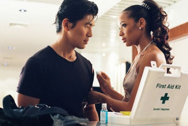 Rick Yune and his rumored girlfriend Dania Ramirez in The Fifth Commandment.