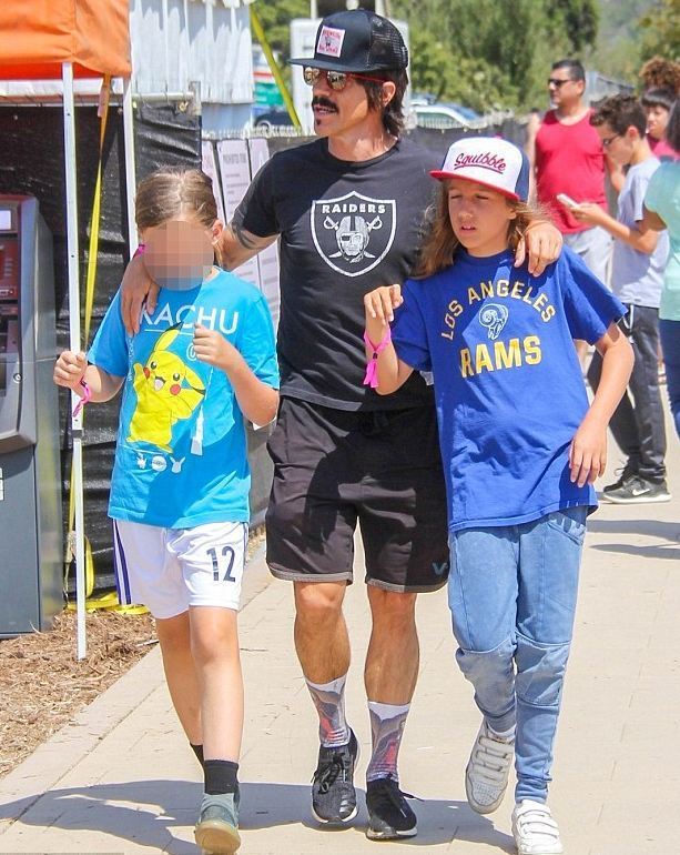 Anthony Kiedis with his son