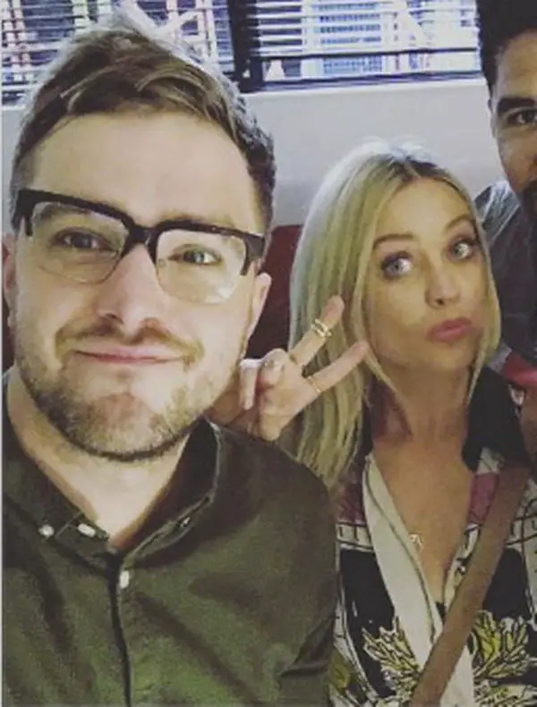 Iain Stirling Taking a Selfie with Girlfriend Laura Whitmore and a Friend