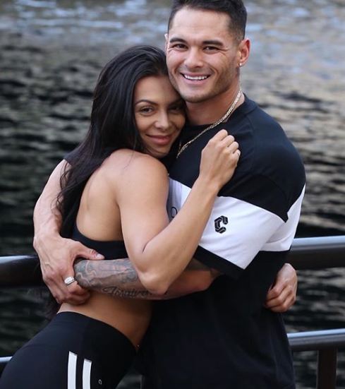 Jeremy Buendia embracesÂ his girlfriend, Anastasia Sitch circa June 2019