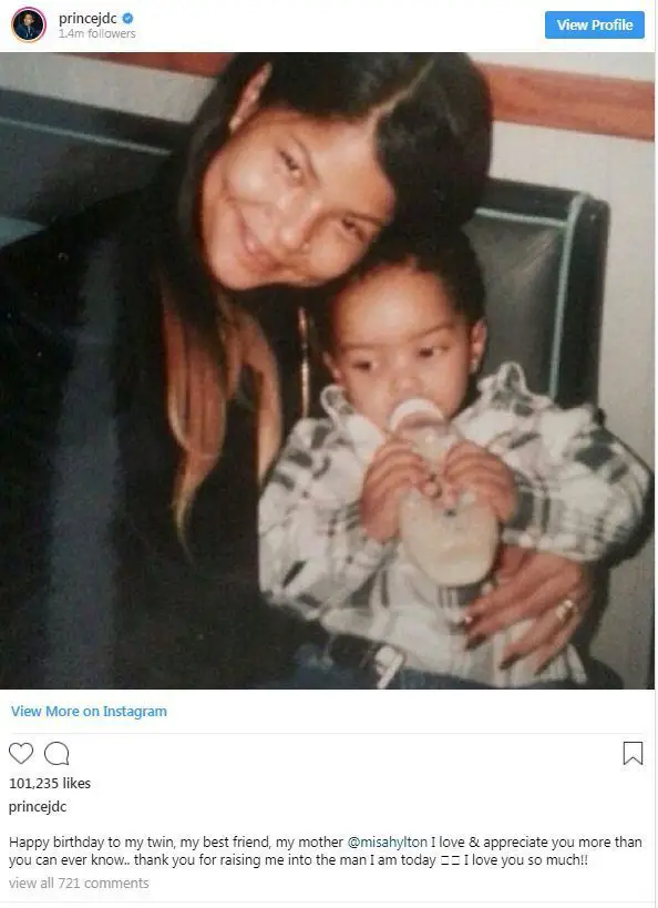 Justin Dior'sÃ‚Â Birthday Post For His Mom