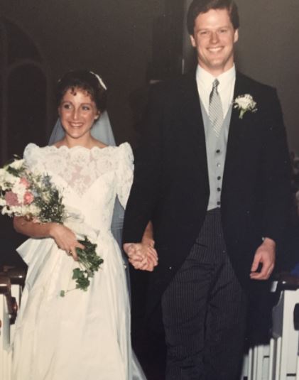 Charlie Baker and his wife from their wedding day
