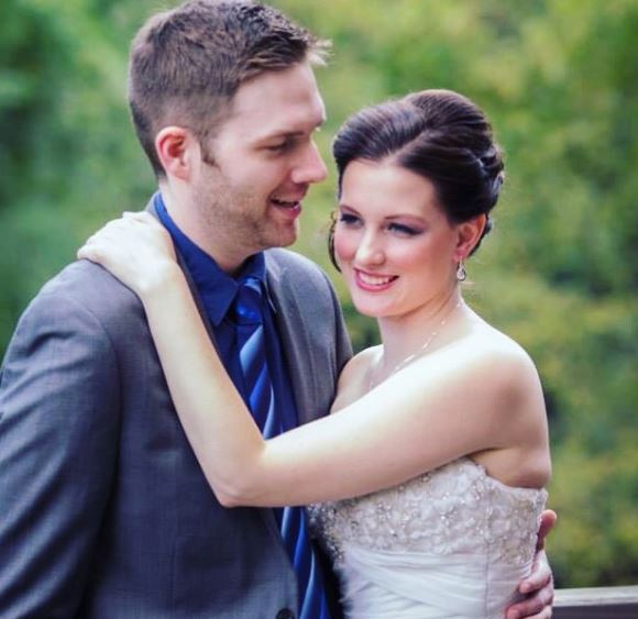 Chris Stuckmann with his wife on their wedding day 