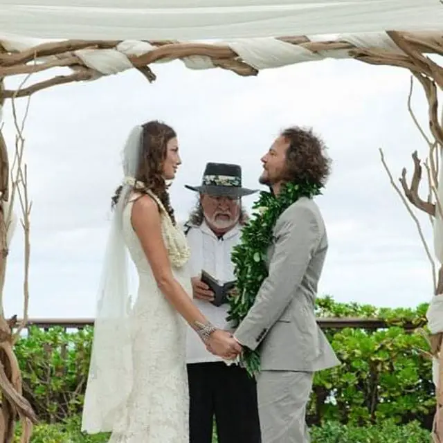 Eddie Vedder and his wife, Jill, from their wedding day