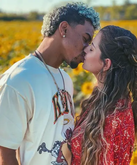 Francisco Lindor And His Fiance On Sunflower Field