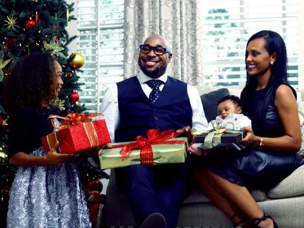 G. Garvin's holiday family portrait with his wife, son, and daughter
